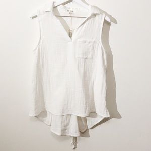 White linen blouse